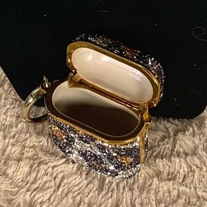 iPhone 1st Generation AirPods Gold Bling Leopard Case.